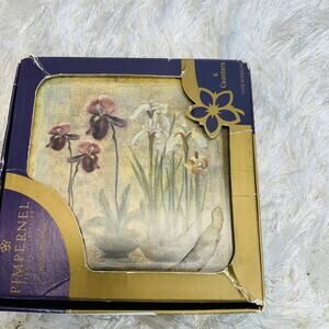 Pimpernel Asian Orchards Coaster Set In Box 6 Orchids